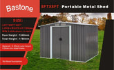 Capanno da Giardino in Metallo Portatile Bastone 8'x8' - Soluzione Robusta e Versatile per lo Stoccaggio Esterno